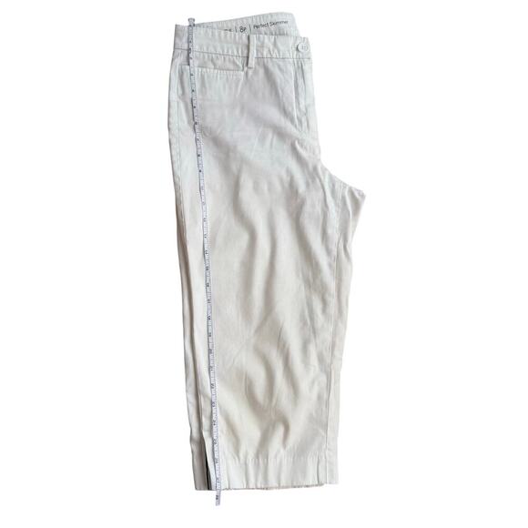 Talbots White Perfect Skimmer Cropped Pedal Pusher Pants Size 8P Casual Mature - Picture 12 of 13